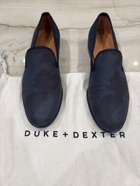 Duke + Dexter Navy Camouflage Slip-On Loafers for Men